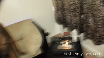 black gf with bubble butt rides cowgirl on long thick dick