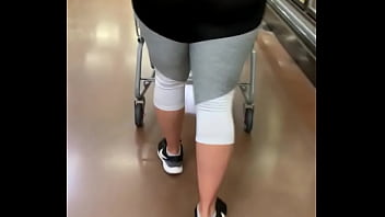 sexy milf in see through legging shaking ass close up