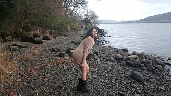 Exhibitionist Teen Girlfriend Has Public Outdoor Interracial Sex By The River With Creampie thumbnail