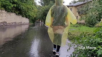 lili in yellow raincoat