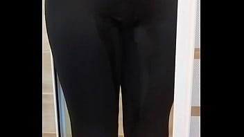 free pissing spandex leggings video