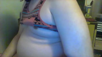 asian woman mastur with tank top on
