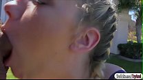 Roxy loves the sun, her bf arrives and offers her his time to oil her sexy back. He gets the oil and massage her body down to her pussy. After getting so horny Roxy sucks his dick then later her bf fu