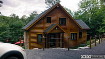 Emma Hix and Emily Willis are at a shack in the woods.They make out and lick pussy when a bewildered guy stands ifo their window ready to eat