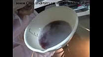 Asian big boobs doing a milk soap