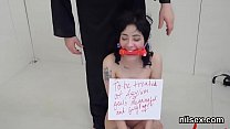 Foolish cockslut gets her fuckholes stretched and extremely poked