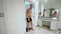 Ali sneaks into her neighbors condo and finds her getting fucked. The guy saw Ali and followed her. It seems that he is not satisfied may be Ali can.