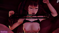 Horny girl masturbates and I help her by inserting my cock inside her pussy cumming inside | Hentai Games P1