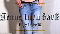 Teaser: trans girl pees in her jeans - watersports wetting Emily Adaire TS fetish girl next door clothing european white