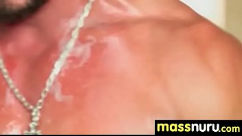 Busty teen gives nuru sex massage 26