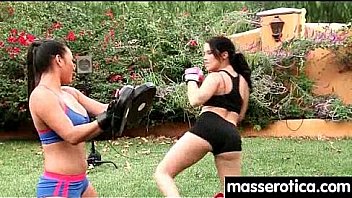 Massage therapist giving her patient some unknowing love 22