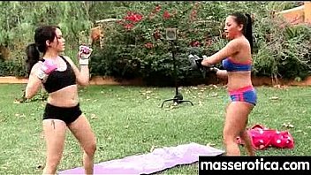 Massage therapist giving her patient some unknowing love 22