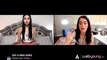 Girls masturbate during a video call