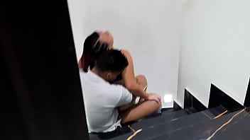 Hot stepsister gets fucked on the stairs