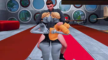 Two horny twins arranged hard sex and femdom for a young soldier