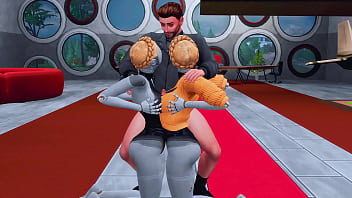 Two horny twins arranged hard sex and femdom for a young soldier