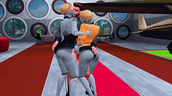 Two horny twins arranged hard sex and femdom for a young soldier