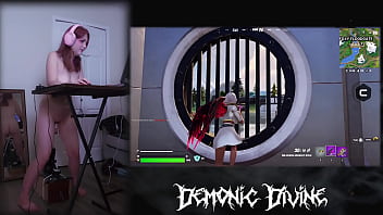 Gamer gooner girl plays fortnite with fuck machine part 1