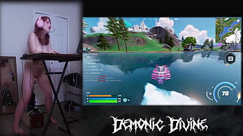 Gamer gooner girl plays fortnite with fuck machine part 1