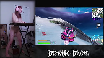 Gamer gooner girl plays fortnite with fuck machine part 1