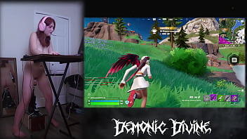 Gamer gooner girl plays fortnite with fuck machine part 1