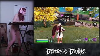 Gamer gooner girl plays fortnite with fuck machine part 1