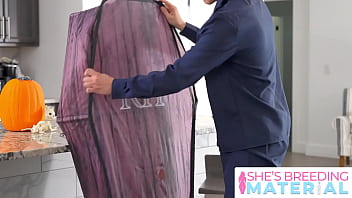 Selina imai strips in coffin until stepbro finds glory hole
