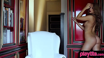 Awesome teenie chick sensual striptease session and interview