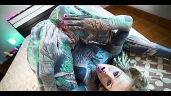 Tattooed girl loves deep anal gaping and cum play
