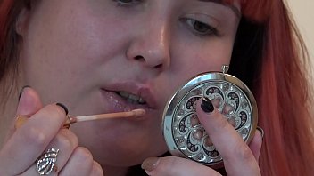 Horny chubby fucks anal first with a comb and then with a sex toy and shakes with a fat ass