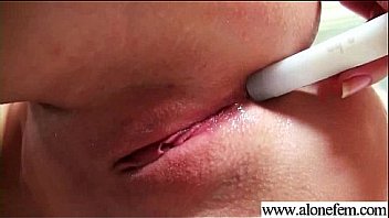 Solo horny sexy girl use all kind of things in holes movie 20