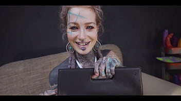 Anuskatzz stuffs her ass with a cold stainless steel dildo