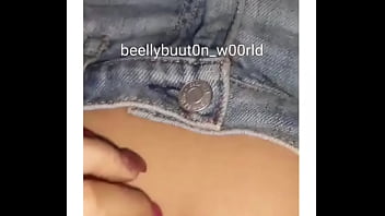 The first video playing with her belly button