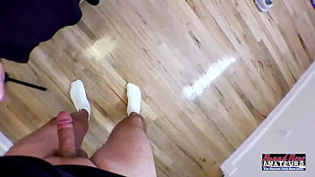 Nerdy celeste's tits bounce as she fingers herself and gets fucked