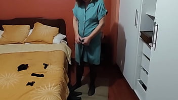 Watch how my wife dresses in erotic lingerie to go to work every day