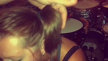 Drummer gets blowjob and cums on fan’s face Drummer gets blowjob and cums on fan’s face