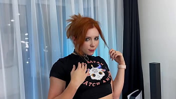 Slutty girl in fishnet tights rides cock and swallows cum after mouth fuck