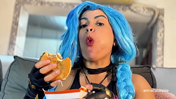 Jinx cosplay eating fetish – belly sounds burps and vore fantasy