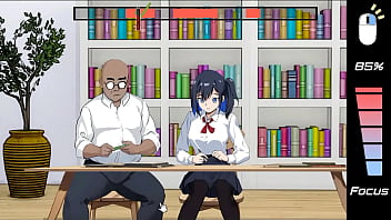 Cute lady giving blowjob to a man in porn ryona hentai game video