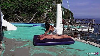 Public anal sex with latina milf bitch near the beach without condom by old german tourist