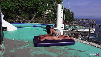 Public anal sex with latina milf bitch near the beach without condom by old german tourist