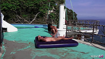 Public anal sex with latina milf bitch near the beach without condom by old german tourist