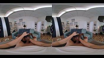 African goddess treated like a slut 360 vr porn with black beauty zaawaadi facefucked and riding cock