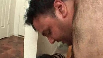 Fat guy eats and fucks