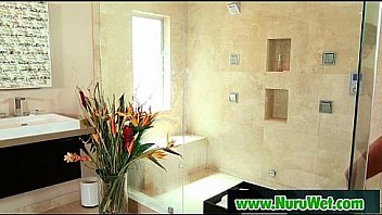 Japanese busty masseuse gives oral blowjob and nuru massage 20