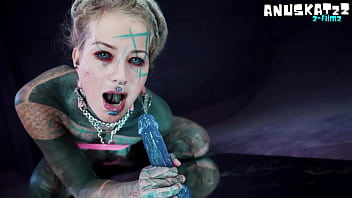 Your trippy hippie plays with pippie and anal dildo