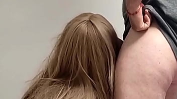 Naugbty blonde sucking cock