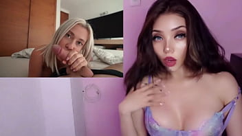 Masturbandome con una rubia chichona recibiendo un creampie cremoso