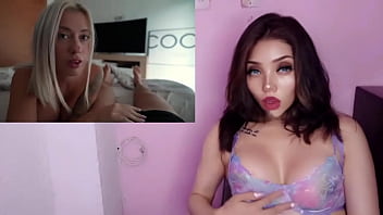 Masturbandome con una rubia chichona recibiendo un creampie cremoso