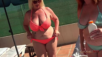 Busty redhead melanie & big tit bombshell melody milf on milf action